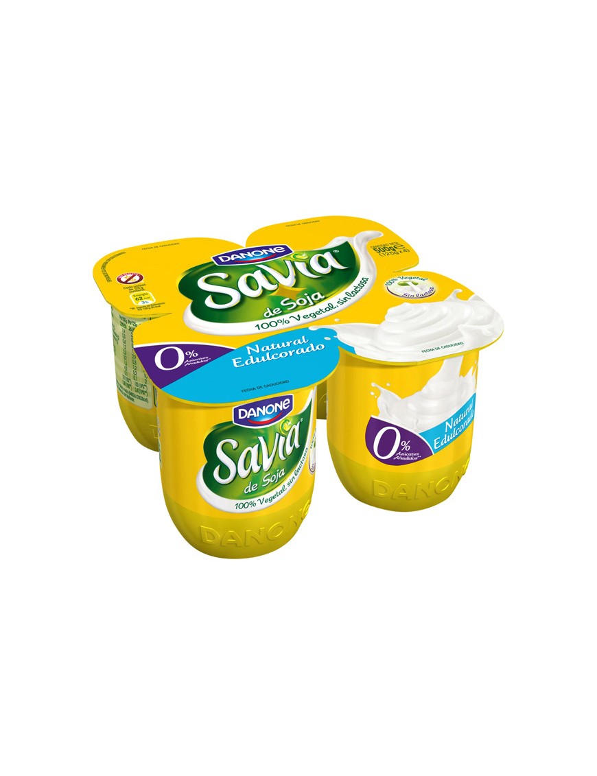 DANONE SAVIA 100% SOJA NATURAL EDULCORADO PACK4 UD