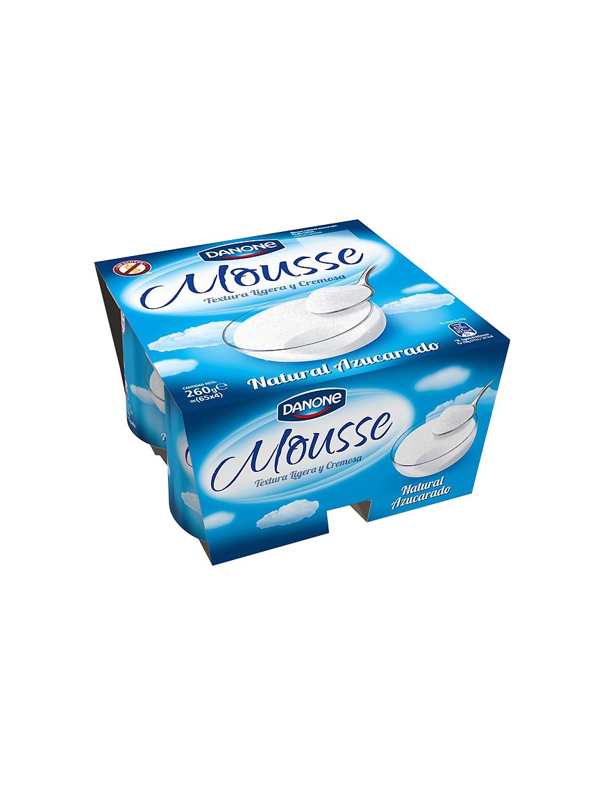 DANONE MOUSSE NATURAL AZUCARADO PACK-4U