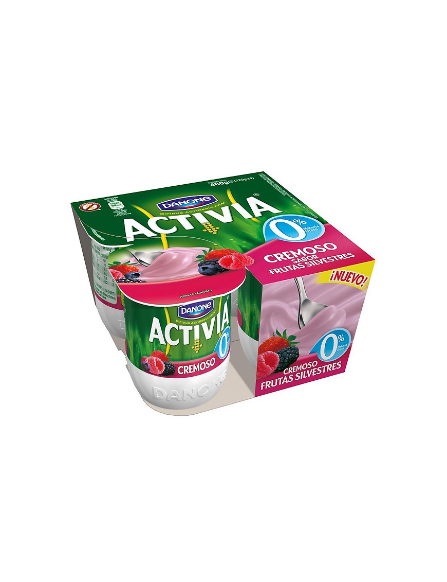 DANONE ACTIVIA 0% CREMOSO FRUTAS SILVEST. PACK-4UD