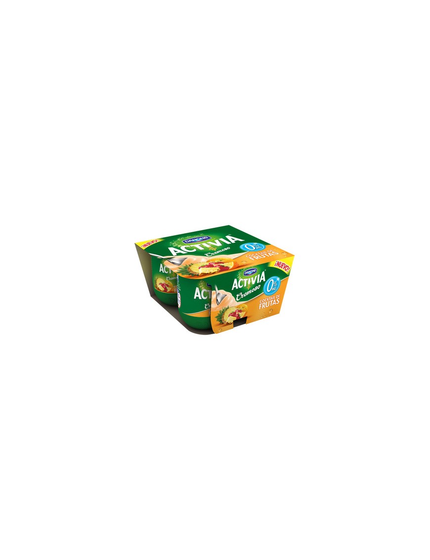 DANONE ACTIVIA 0% CREMOSO COCKT/FRUTAS  PACK-4UD