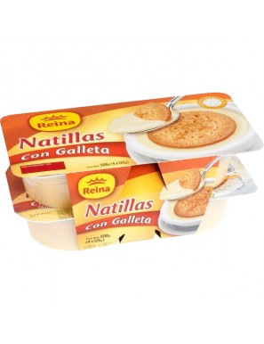 POSTRES REINA NATILLAS C/GALLETA 125GR PACK-4UD