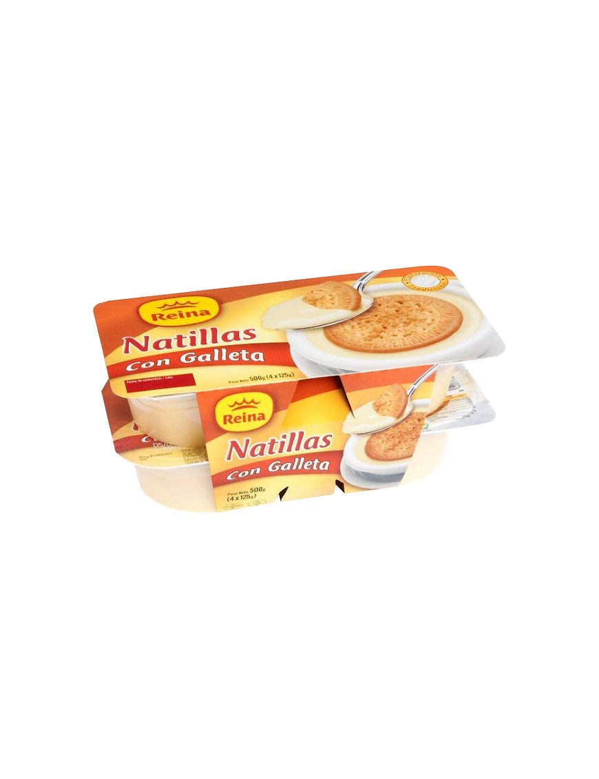 POSTRES REINA NATILLAS C/GALLETA 125GR PACK-4UD