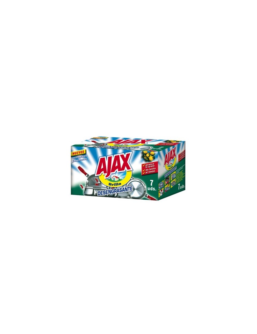 ESTROPAJO AJAX BRILLO LIMON CAJA 7 UD.