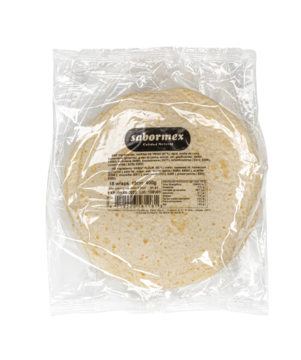 TORTILLA TRIGO SABOR MEX 18UX15CM 396GR