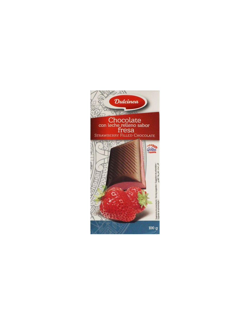 CHOCOLATE DULCINEA C/LECHE RELL. S/FRESA T/100GR