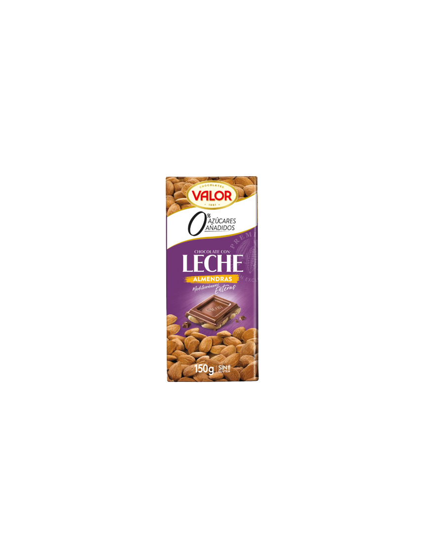 CHOCOLATE VALOR LECHE ALMENDRA S/AZUCAR 150GR