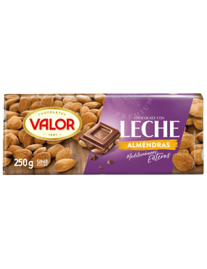 CHOCOLATE VALOR LECHE Y ALMENDRA T/250 GR