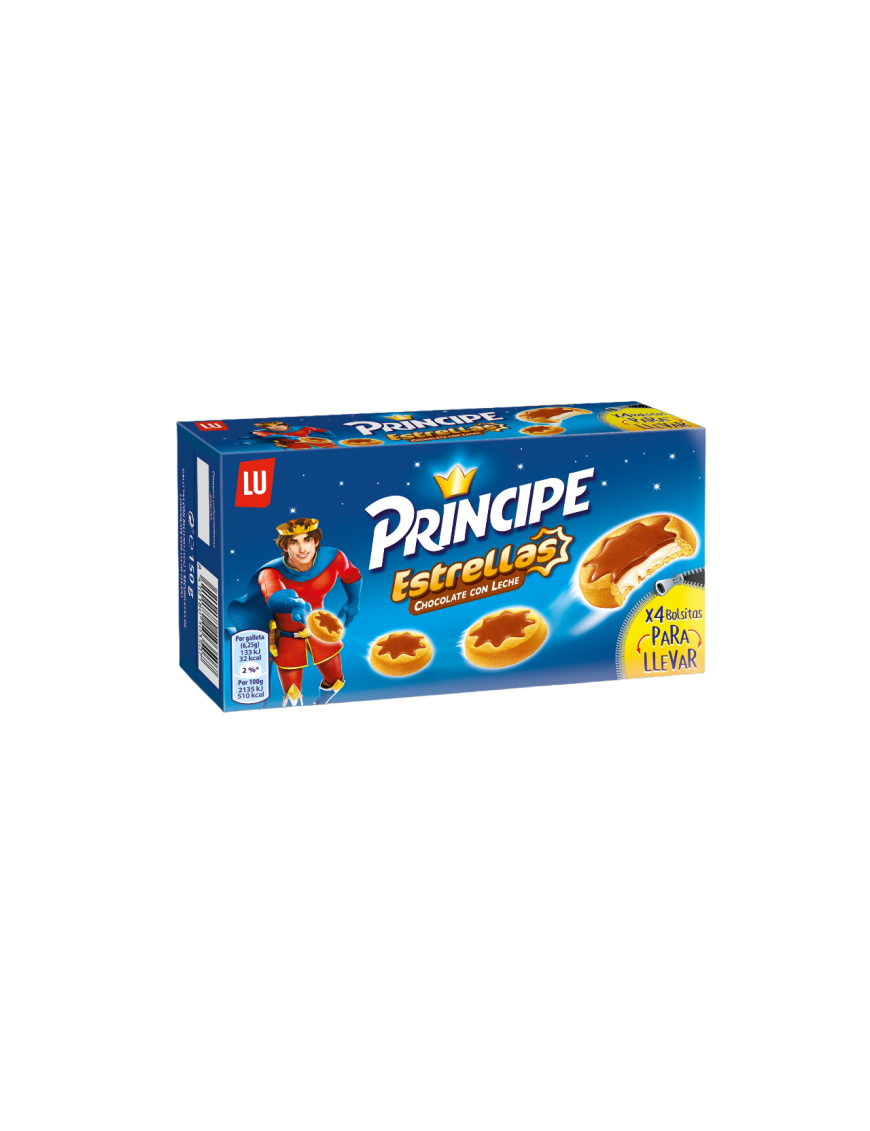 GALLETAS PRINCIPE ESTRELLA CHOCO-LECHE P/150 GR