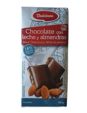 CHOCOLATE DULCINEA C/ LECHE Y ALMENDRAS T/150 GR