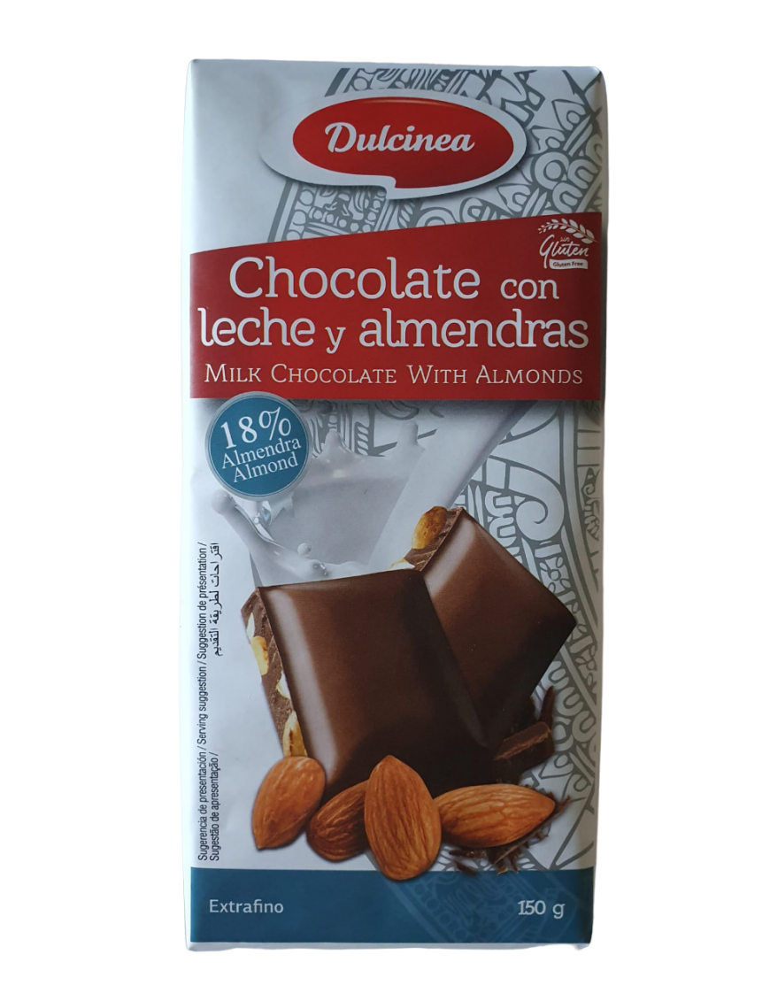 CHOCOLATE DULCINEA C/ LECHE Y ALMENDRAS T/150 GR