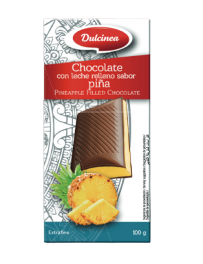 CHOCOLATE DULCINEA C/LECHE RELL. S/PIÑA T/100GR