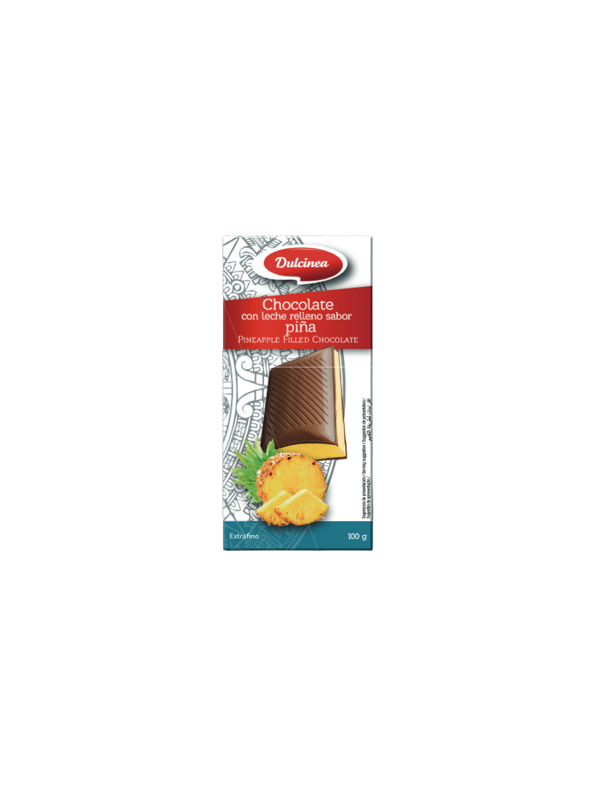 CHOCOLATE DULCINEA C/LECHE RELL. S/PIÑA T/100GR