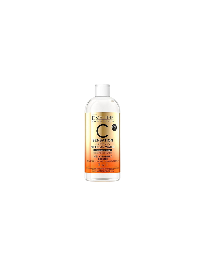 AGUA MICELAR EVELINE VITAMIN C 3 EN 1 B/400 ML