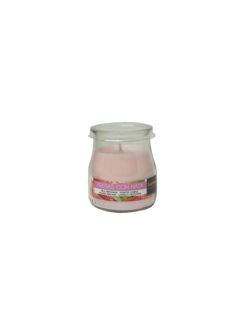 VELA PERFUMADA VASO LUMAR FRESAS C/NATA UD