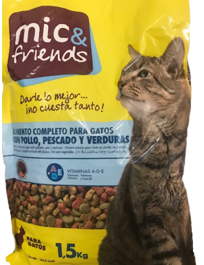 COMIDA GATO MIC&FRIENDS MIX CARNE B/1.5 KG