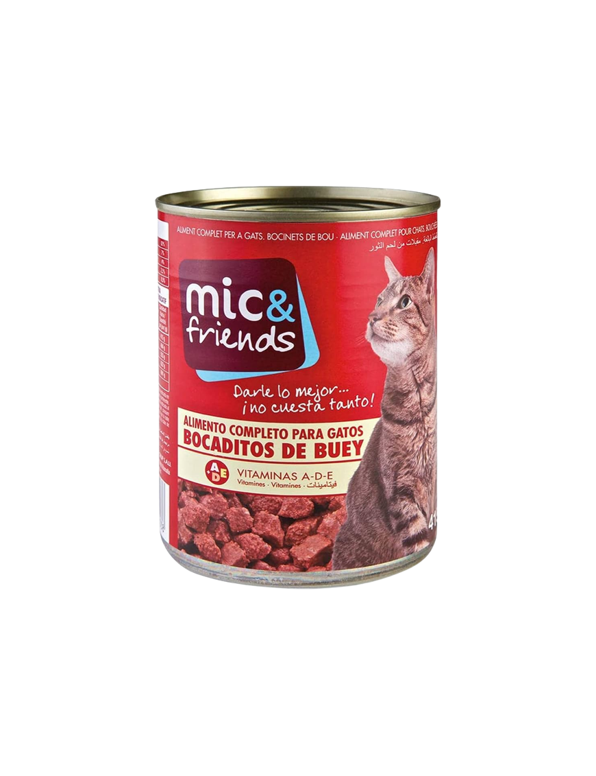 COMIDA GATO MIC&FRIENDS BUEY L/415 GR