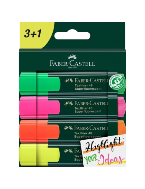 PP SUBRAYADOR FABER-CASTELL PACK 3+1 UD