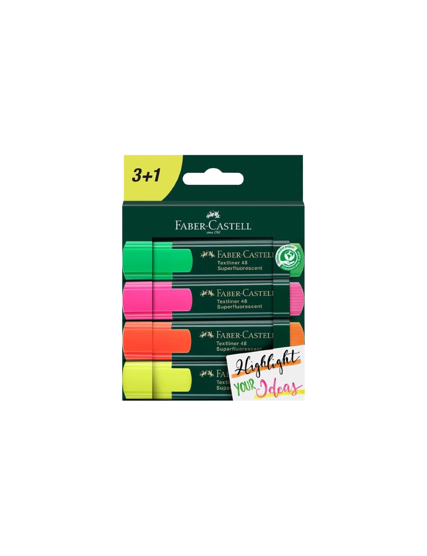 PP SUBRAYADOR FABER-CASTELL PACK 3+1 UD