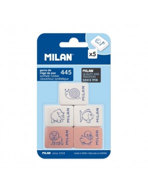 PP GOMA BORRAR MILAN 445 RECTANGULAR PACK-5 UD