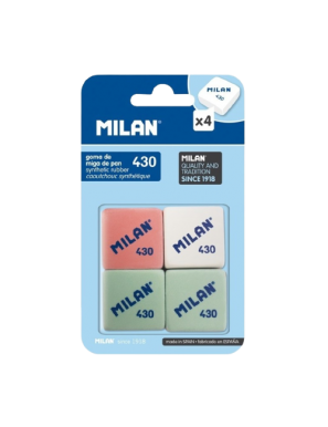 PP GOMA BORRAR MILAN 430 CUADRADA PACK-4 UD