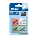 PP GOMA BORRAR MILAN 430 CUADRADA PACK-4 UD