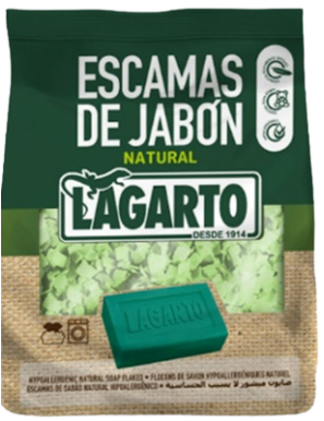 DETERGENTE LAGARTO JABON NATURAL ESCAMAS B/400 GR