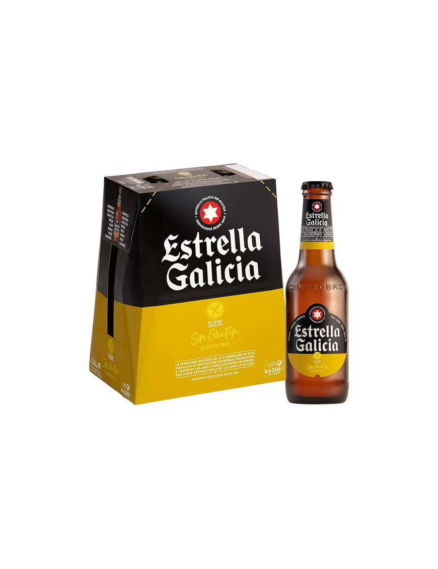 CERVEZA E.GALICIA SIN GLUTEN 4.7% PACK/6 B/25CL