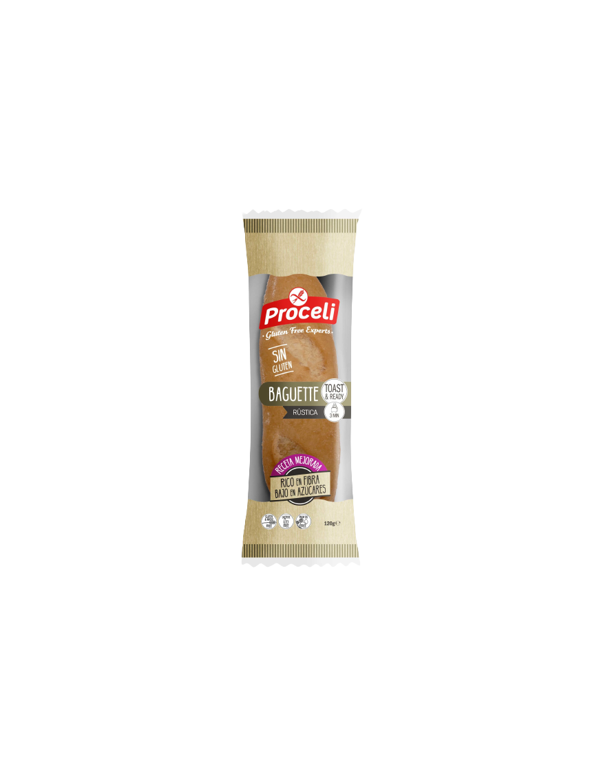 S/GLUTEN PROCELI PAN BAGUETTE RUSTICA P/120 GR