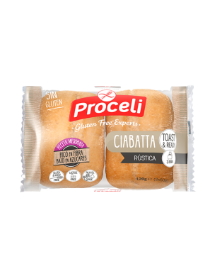 S/GLUTEN PROCELI PAN CIABATTA RUSTICA 120GR B/2 UD