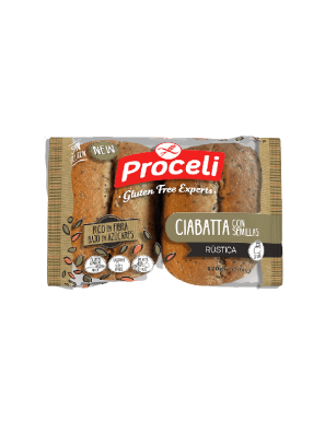 S/GLUTEN PROCELI PAN CIABATTA SEMILLA 120GR B/2 UD