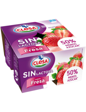 CLESA YOGUR S/LACTOSA FRESA PACK-4 UD