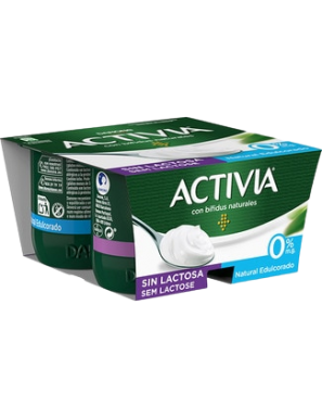 DANONE ACTIVIA 0% NAT. EDULC S/LACTOSA PACK-4UD