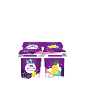 KAIKU YOGUR DESNATADO S/LACTOSA C/PIÑA PACK-4 UD