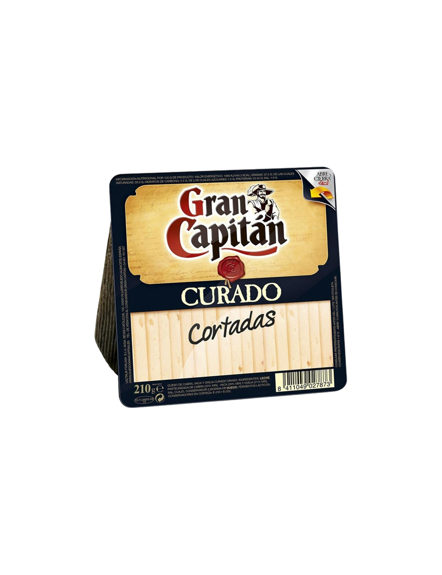 QUESO LACT.G.CAPITAN CURADO-CUÑA/CORTD-210.GR.