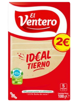 QUESO LACT.VENTERO LONCHA TIERNO (2€) B/100GR