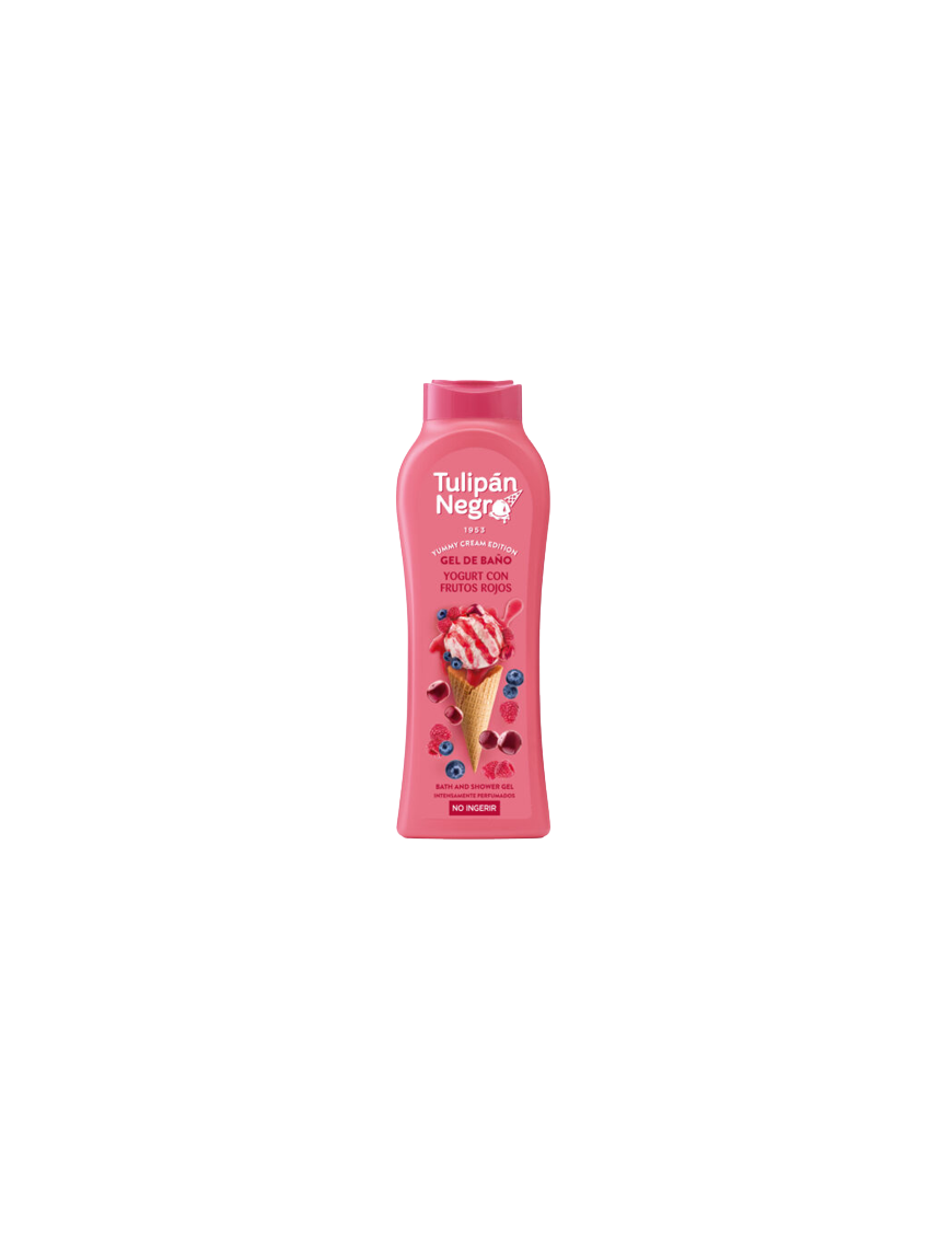 GEL BAÑO TULIPAN NEGRO YOGURT FRUTOS ROJOS B/650ML