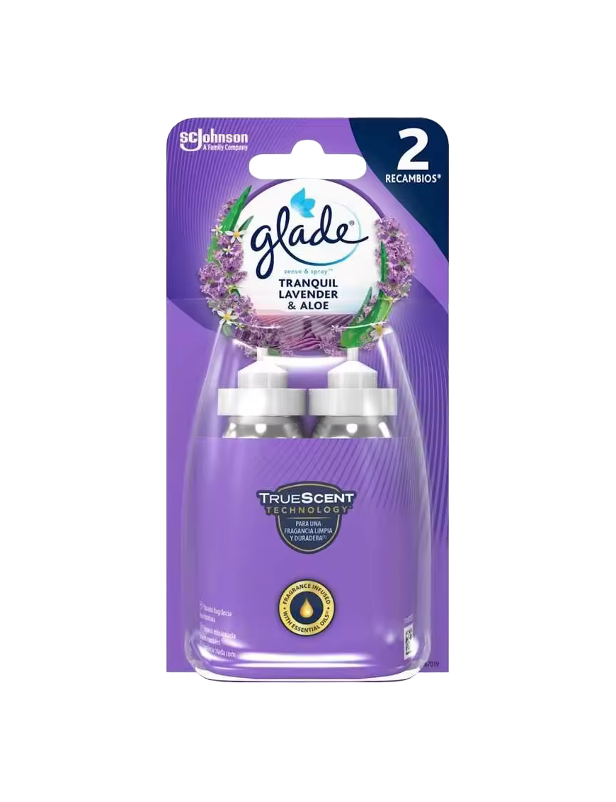 AMBIENTADOR GLADE S & S  LAVANDA JAZMI RECAMB P/2U