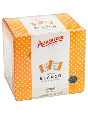 AZUCAR BLANCA AZUCARERA SOBRE 8 GR. CAJA 400 GR