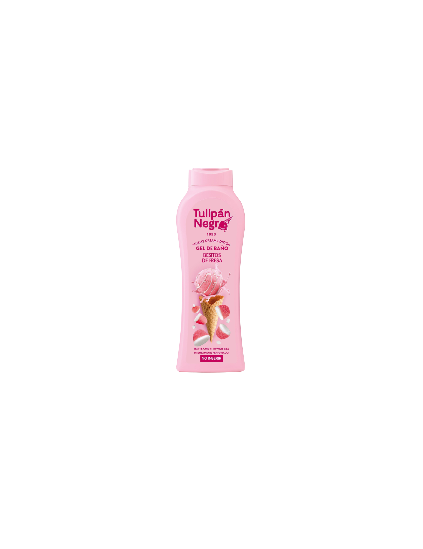 GEL BAÑO TULIPAN NEGRO BESITOS DE FRESA B/650ML