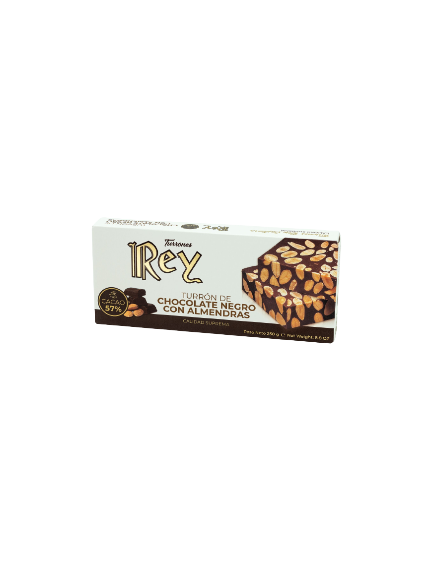 TURRON REY CHOCOLATE NEGRO ALMENDRA EST/250 GR