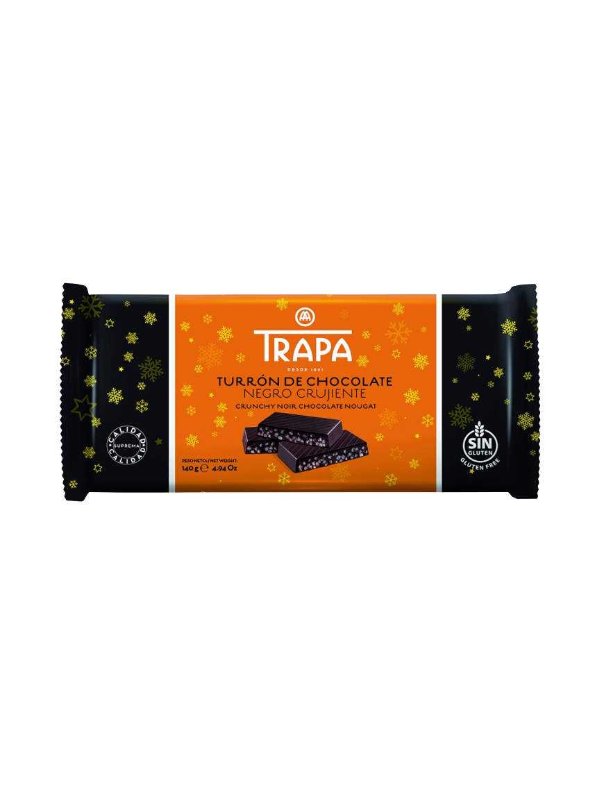 TURRON TRAPA CHOCOLATE NEGRO CRUJIENTE T/140GR