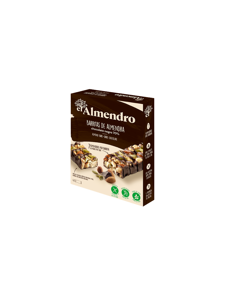 CEREALES BARRITA EL ALMENDRO CHOCO NEGRO P/4 UD