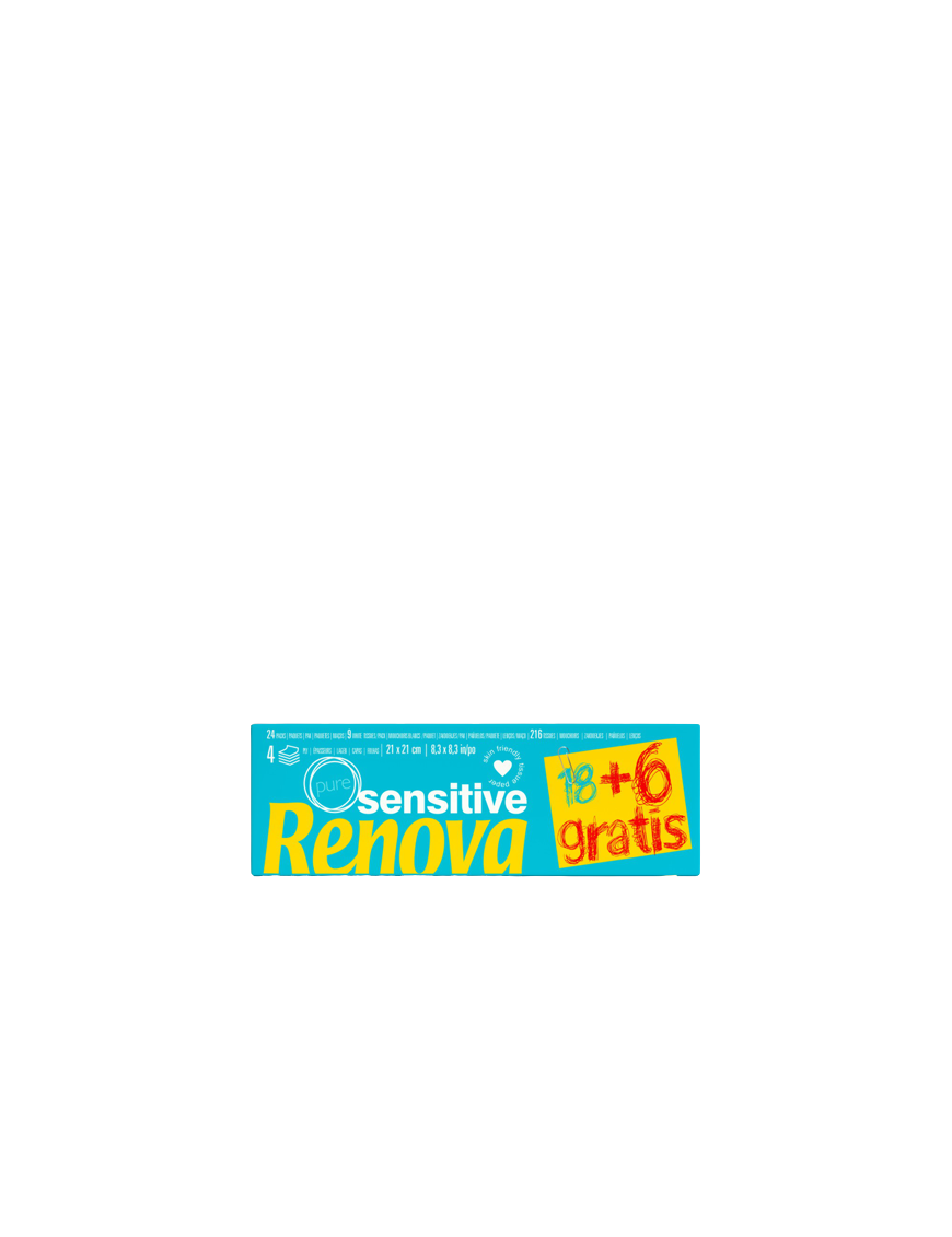 PAÑUELOS PAPEL RENOVA SENSITIVE P/18+6 UD