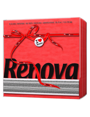 SERVILLETA 30X32 RENOVA RED LABEL 1 CAPA P/140 UD