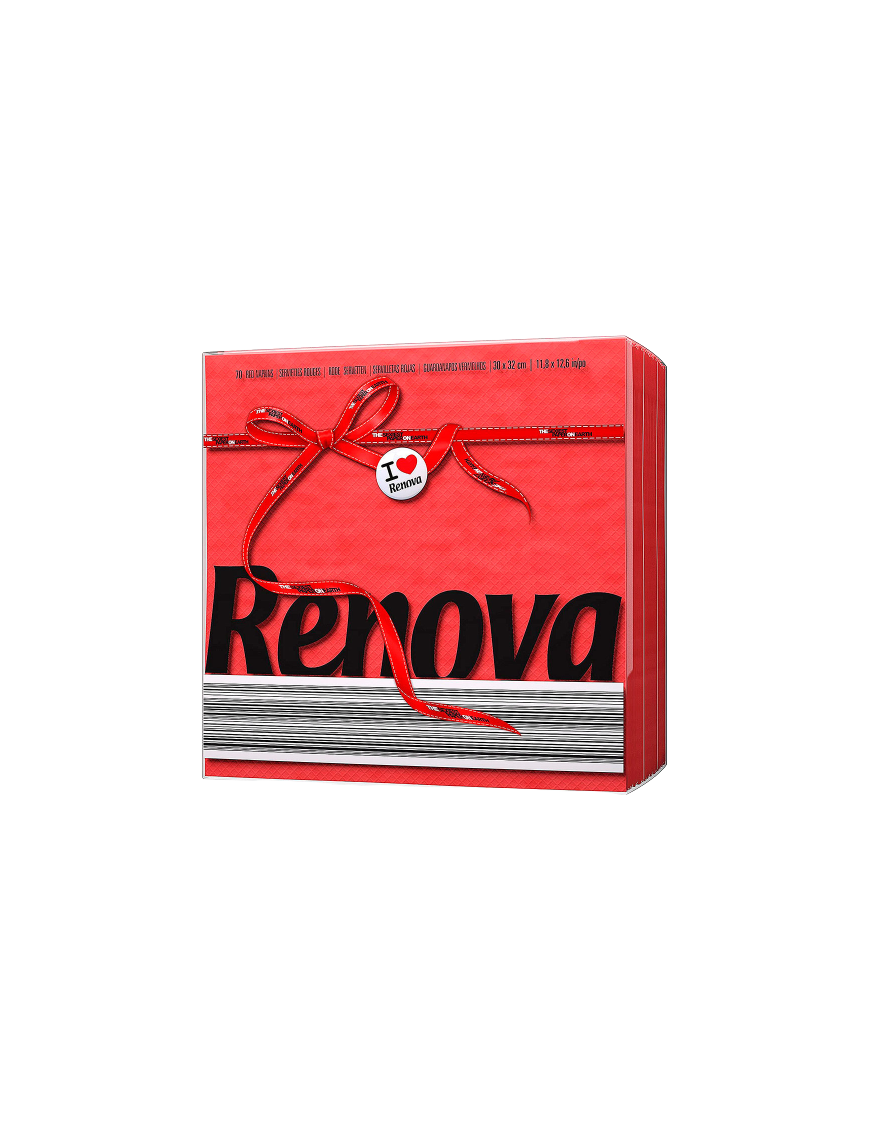 SERVILLETA 30X32 RENOVA RED LABEL 1 CAPA P/140 UD