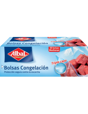 BOLSA CONGELACION ALBAL 3 CAPAS MEDIANA P/40 UD