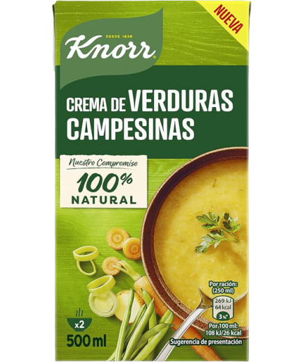 CREMA KNORR RUSTICA VERDURAS CAMPESINAS B/500 GR