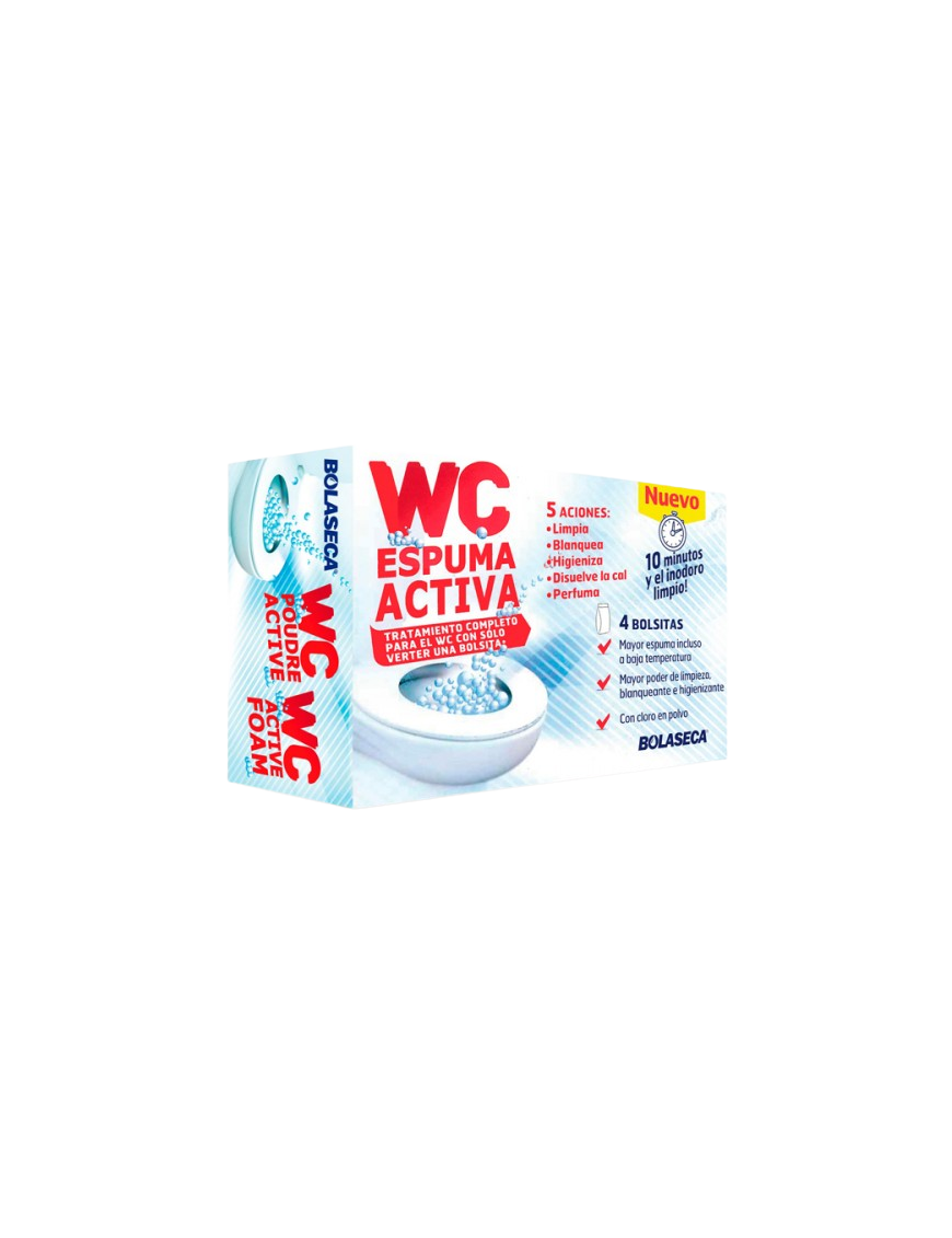 LIMPIADOR WC BOLASECA ESPUMA ACTIVA PACK-4 UD