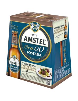 CERVEZA AMSTEL ORO 0.0%TOSTADA-25.CL.P/6.UD.