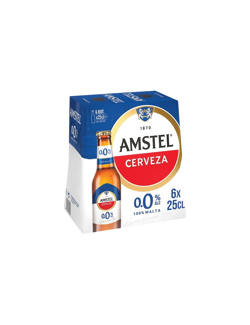 CERVEZA AMSTEL S/ALC.0.0% BOT.25.CL P/6.U.